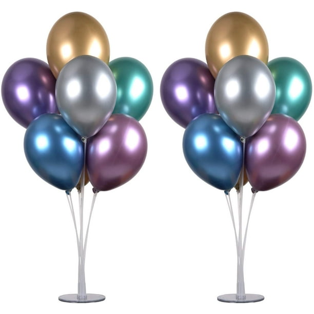 12 Pack Table Balloon Decoration Display Kit Blue/Black 6 60th Birthday  2